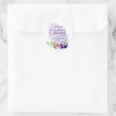 Figs Boho Paars | Peri Floral Vrijgezellenfeest Ronde Sticker (Tas)