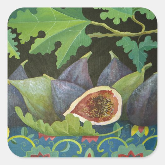 Figs on black 2014 vierkante sticker (Voorkant)