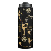 "Figue Skating" gouden gepersonaliseerde silhoutte Thermosbeker (Voorkant)