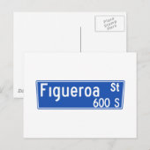 Figueroa Street, Los Angeles, CA Street Sign Briefkaart (Voorkant / Achterkant)