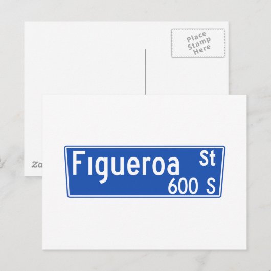 Figueroa Street, Los Angeles, CA Street Sign Briefkaart (Voorkant / Achterkant)