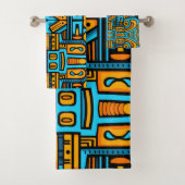 Figuratief Abstract Bold Blauw Sinaasappel Bad Handdoek (Insitu)