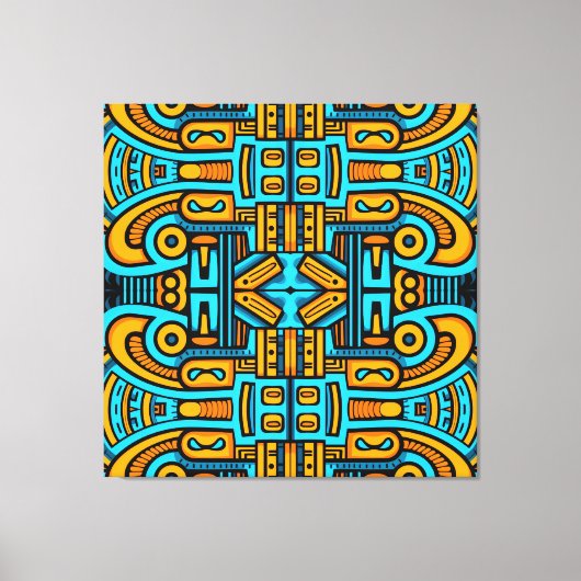 Figuratief Abstract Bold Blauw Sinaasappel Canvas Afdruk (Voorkant)