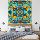 Figuratief Abstract Bold Blauw Sinaasappel Canvas Afdruk (Insitu (Slaapkamer))