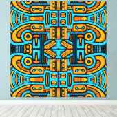 Figuratief Abstract Bold Blauw Sinaasappel Canvas Afdruk (Insitu (Houten vloer))