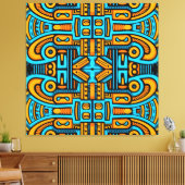 Figuratief Abstract Bold Blauw Sinaasappel Canvas Afdruk (Insitu (Woonkamer))