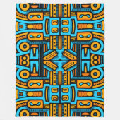 Figuratief Abstract Bold Blauw Sinaasappel Fleece Deken (Voorkant)