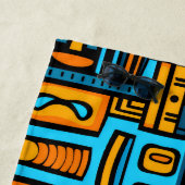 Figuratief Abstract Bold Blauw Sinaasappel Strandlaken (In situ)