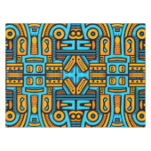 Figuratief Abstract Bold Blauw Sinaasappel Tafelkleed (Voorkant (Horizontaal))