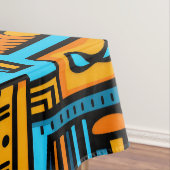 Figuratief Abstract Bold Blauw Sinaasappel Tafelkleed (Voorbeeld)