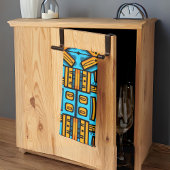 Figuratief Abstract Bold Blauw Sinaasappel Theedoek