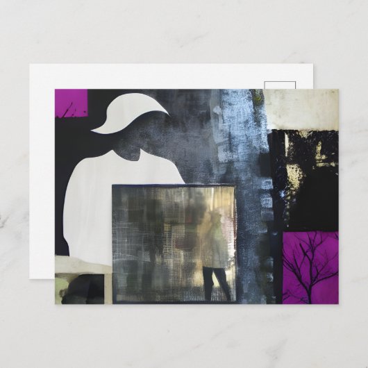 Figuratief Abstract Briefkaart van het Collage (Voorkant / Achterkant)
