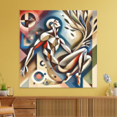 Figuratief expressionisme tweede canvas afdruk (Insitu (Woonkamer))