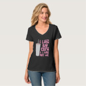 Figure and Slogan Graphic I Like Big Cups and I Ca T-shirt (Voorkant volledig)