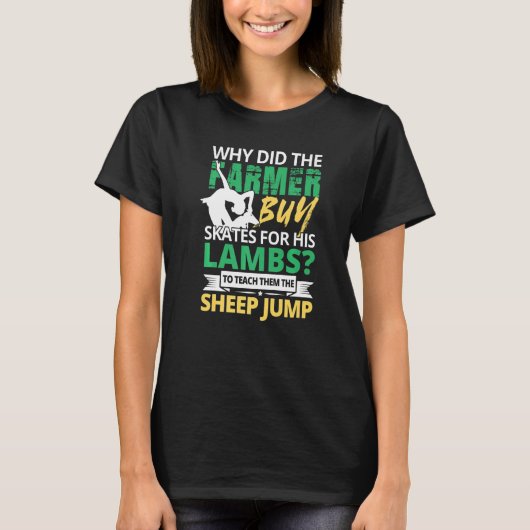 Figure Skater Ice Skating Sheep Jump Lambs Teach T-shirt (Voorkant)