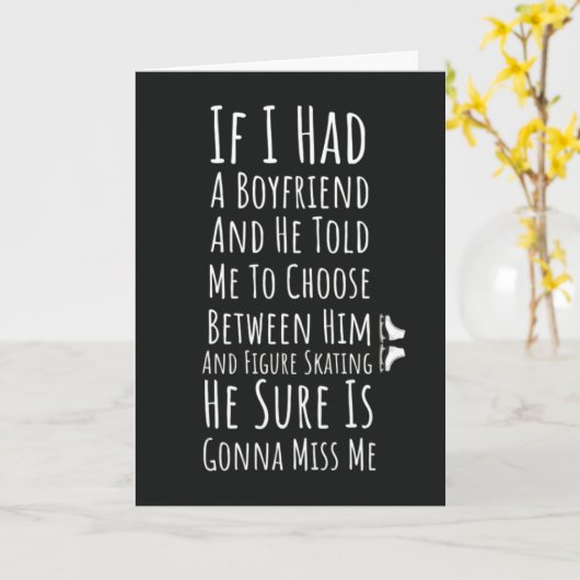 Figure Skating Cards Girls Skate Skater For Her Kaart (Gele Bloem)