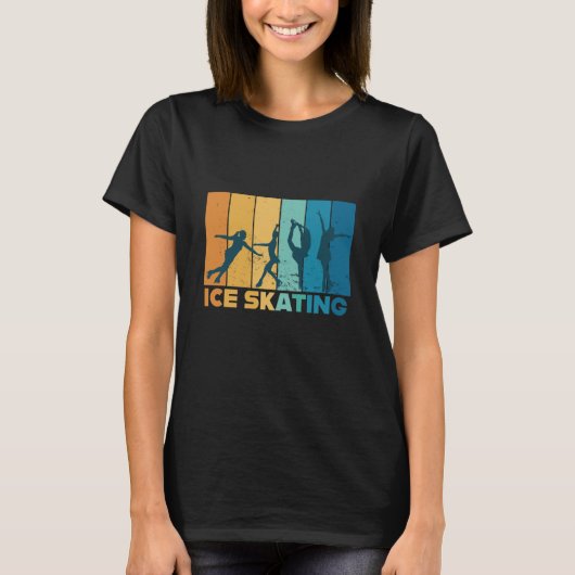 Figure Skating Ice Skater Vintage Retro T-shirt (Voorkant)