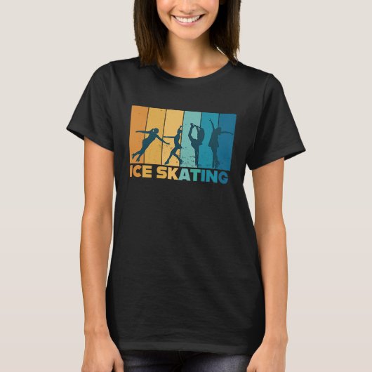 Figure Skating Ice Skater Vintage Retro T-shirt (Voorkant)