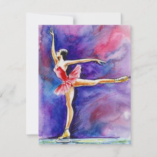 FIGURE SKING ARTITY INVITATION ~ BIRTHDAY OF KAART (Voorkant)