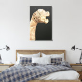 Figurehead of a Viking Longship, gevonden in Osebe Canvas Afdruk (Insitu (Slaapkamer))