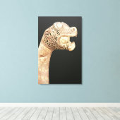 Figurehead of a Viking Longship, gevonden in Osebe Canvas Afdruk (Insitu (Houten vloer))