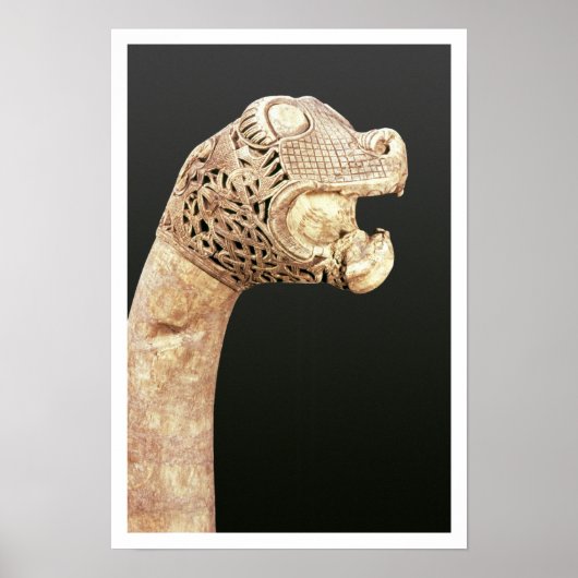 Figurehead of a Viking Longship, gevonden in Osebe Poster (Voorkant)