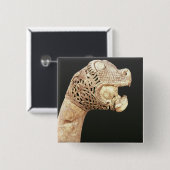 Figurehead of a Viking Longship, gevonden in Osebe Vierkante Button 5,1 Cm (Voorkant /achterkant)