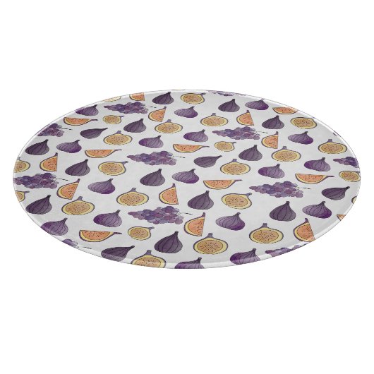 Figuren en druiven, Paarse levensmiddelen Snijplank (Hoek)