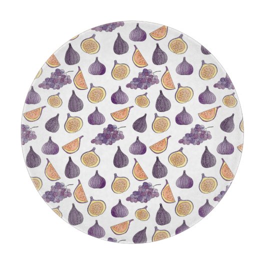 Figuren en druiven, Paarse levensmiddelen Snijplank (Voorkant)