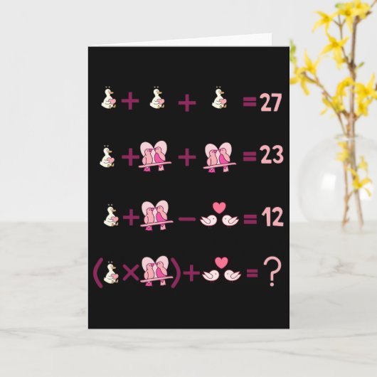 Figures Math Equation Teacher Algebra Silly Goose  Kaart (Gele Bloem)