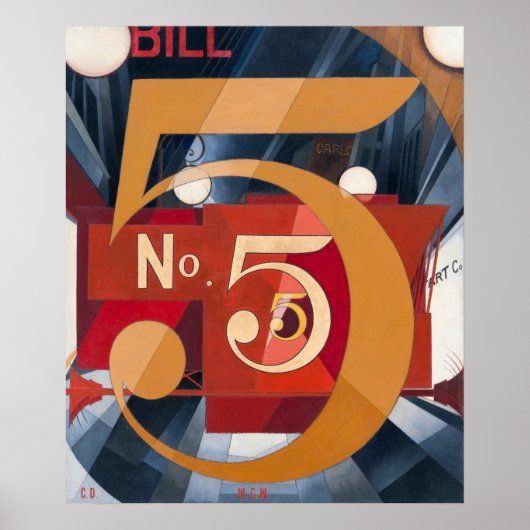 Figuur 5 in goud, beroemd schilderij poster (Voorkant)