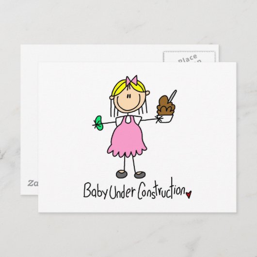 Figuur Baby onder constructie Briefkaart (Voorkant / Achterkant)