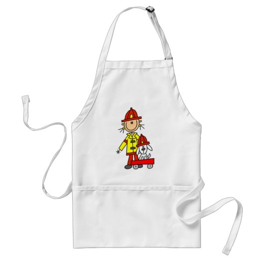 Figuur brandweerman met Dalmation Apron Standaard Schort (Voorkant)
