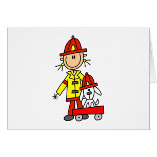 Figuur brandweerman met Dalmation-kaarten