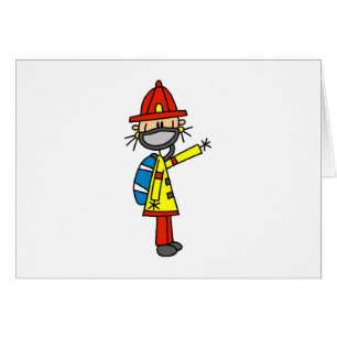 Figuur brandweerman met maskerkaart