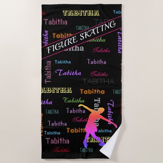 Figuur die met Gepersonaliseerde Naam over allen S Strandlaken (Voorkant)