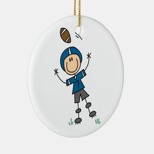 Figuur Football Blauw Keramisch Ornament (Rechts)