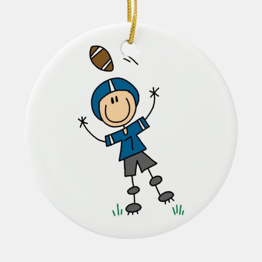 Figuur Football Blauw Keramisch Ornament (Voorkant)