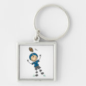Figuur Football Blauw Sleutelhanger (Voorkant)