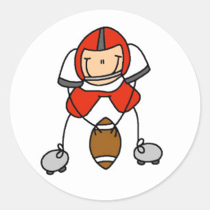 Figuur Football Rood Ronde Sticker
