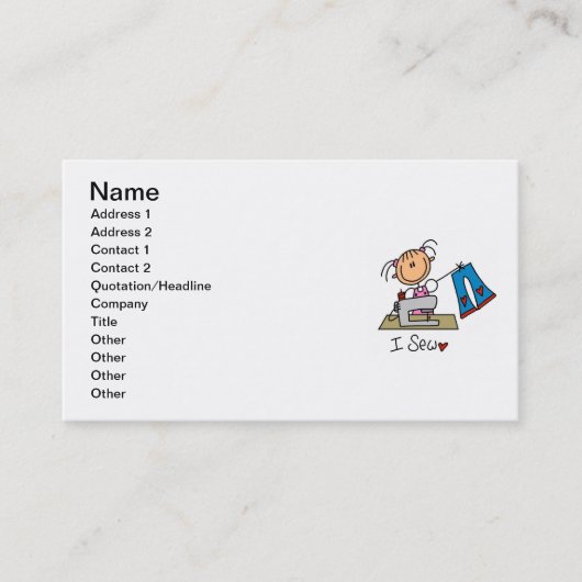 Figuur I Visitekaartjes naaien (Voorkant)