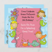 Figuur Mermaid Aangepaste uitnodiging van de Dag v (Voorkant / Achterkant)