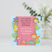 Figuur Mermaid Aangepaste uitnodiging van de Dag v (Staand voorkant)