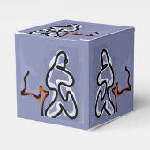 Figuur met Feline: Abstract Blauw, Sinaasappel, B Bedankdoosjes (Voorkant Zijde)