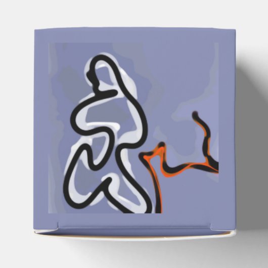 Figuur met Feline: Abstract Blauw, Sinaasappel, B Bedankdoosjes (Bovenkant)