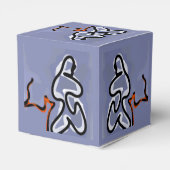 Figuur met Feline: Abstract Blauw, Sinaasappel, B  Bedankdoosjes (Achterkant)