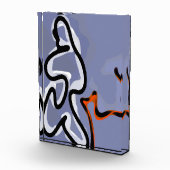 Figuur met Feline: Abstract Blauw, Sinaasappel, B Fotoblokken (Rechts)