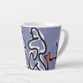 Figuur met Feline: Abstract Blauw, Sinaasappel, B Latte Mok (Rechterhoek)