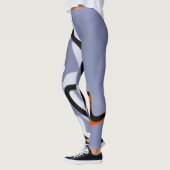 Figuur met Feline: Abstract Blauw, Sinaasappel, B Leggings (Links)