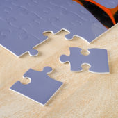 Figuur met Feline: Abstract Blauw, Sinaasappel, B Legpuzzel (Zijkant)
